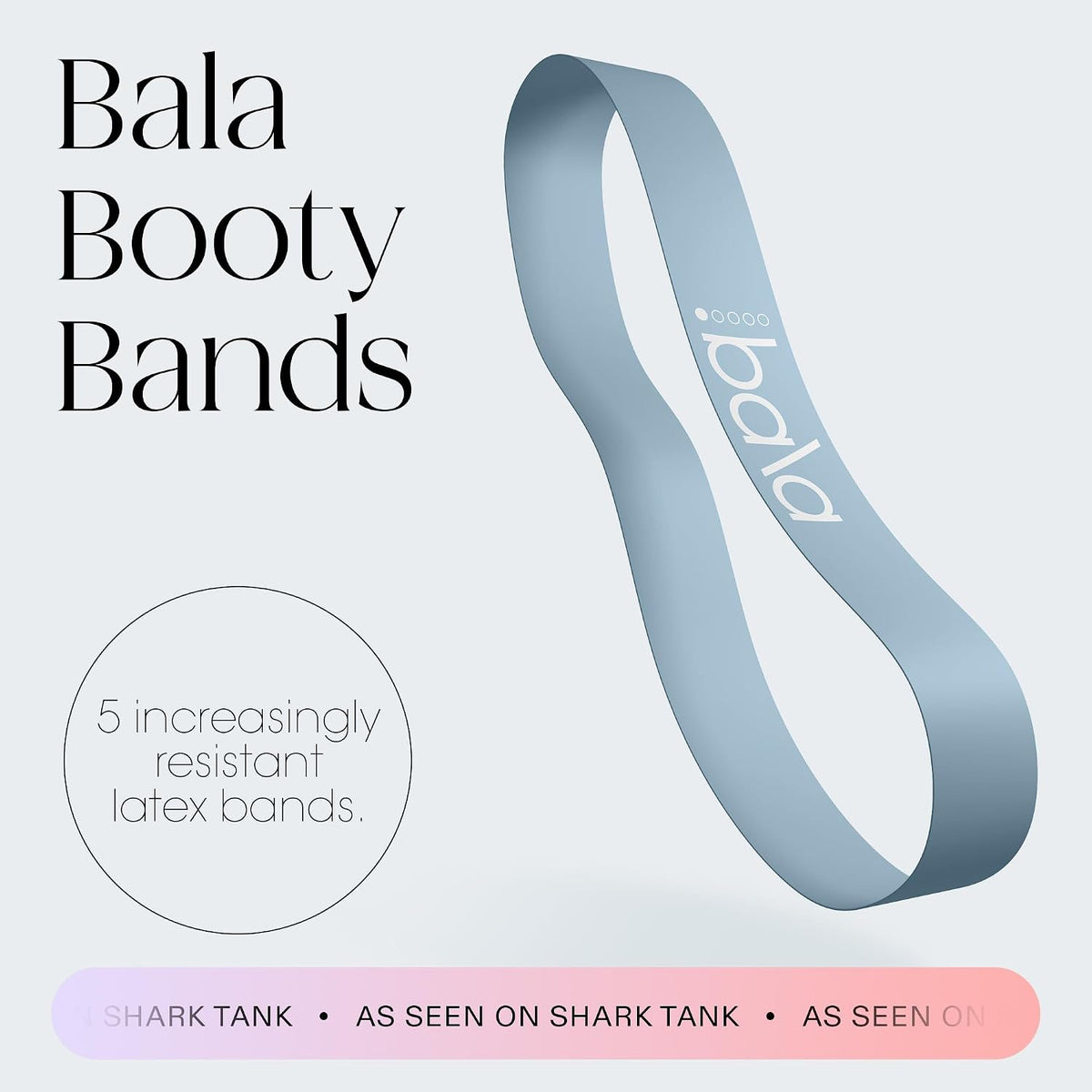 Bala Bands Resistance Bands, Elastic Booty Bands for Home Workouts, 5 Pack