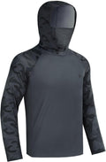 Rodeel UPF 50+ Men’s Long Sleeve Performance Fishing Hiking Shirt with Mask UV Neck Gaiter Hoodie