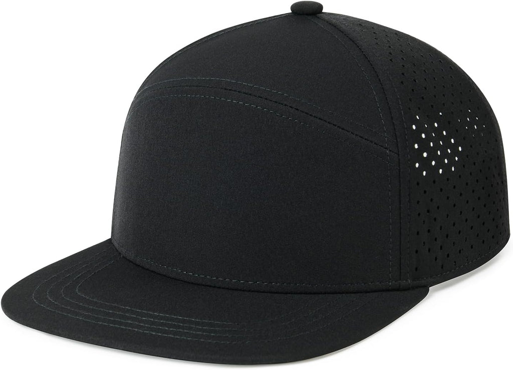 FEINION Men Laser Mesh Flat Brim Snapback Baseball Cap