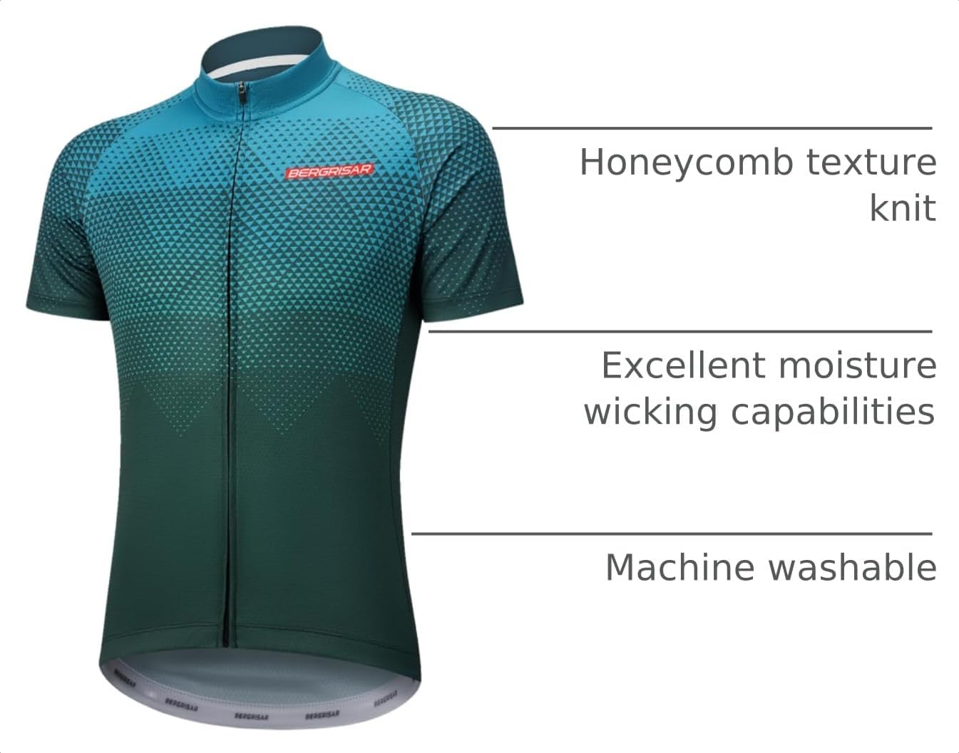 BERGRISAR Men's Cycling Jerseys Short Sleeves Bike Shirt