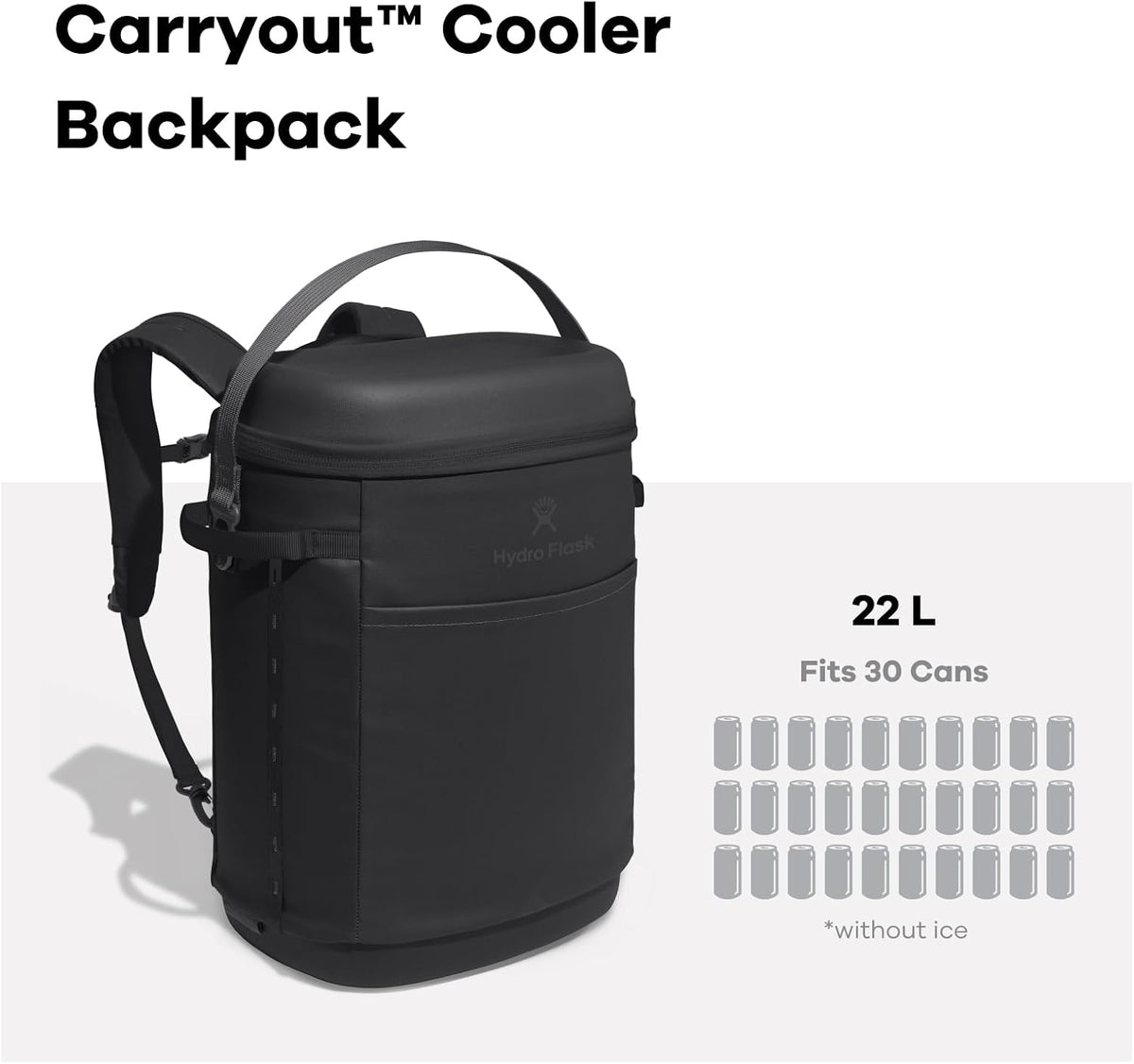 Hydro Flask Carryout Cooler Backpack - Insulated Portable Soft Cooler - 22 L Capacity in Oat