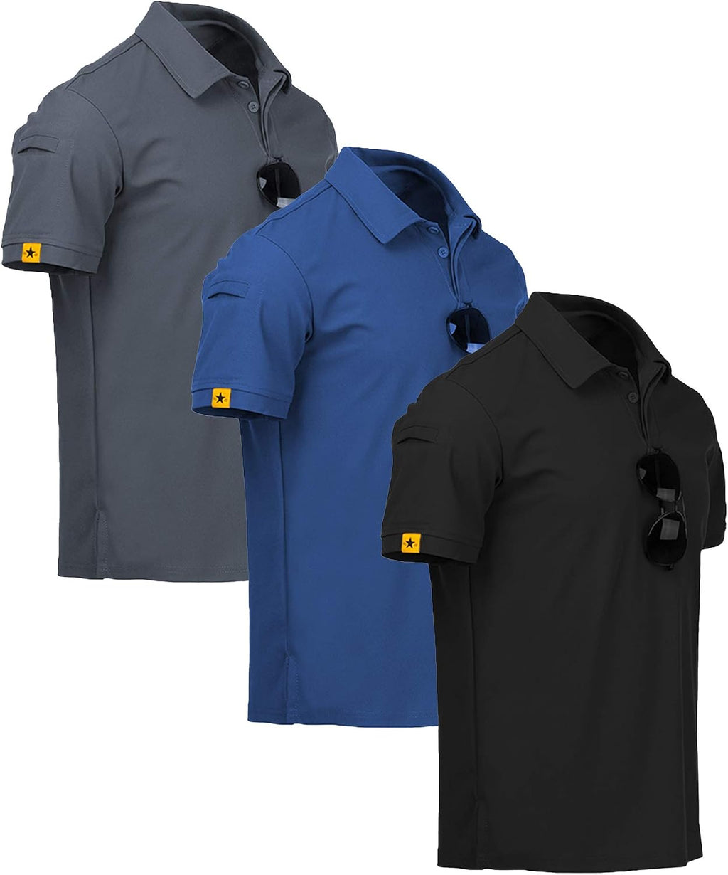 ZITY 3 Pack Mens Golf Polo Shirts Short Sleeve Business Casual T-Shirts