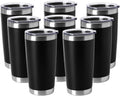 HASLE OUTFITTERS 20oz Tumblers Bulk Stainless Steel Cup with Lid Double Wall Vacuum Insulated Coffee Mug for Cold & Hot Drinks 8 Pack, Black