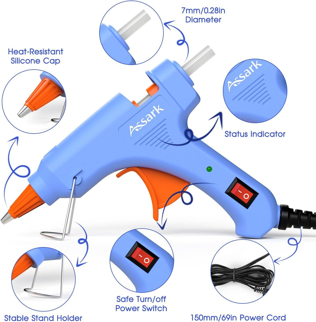 Assark 30W Mini Hot Glue Gun Kit with 30 Glue Sticks