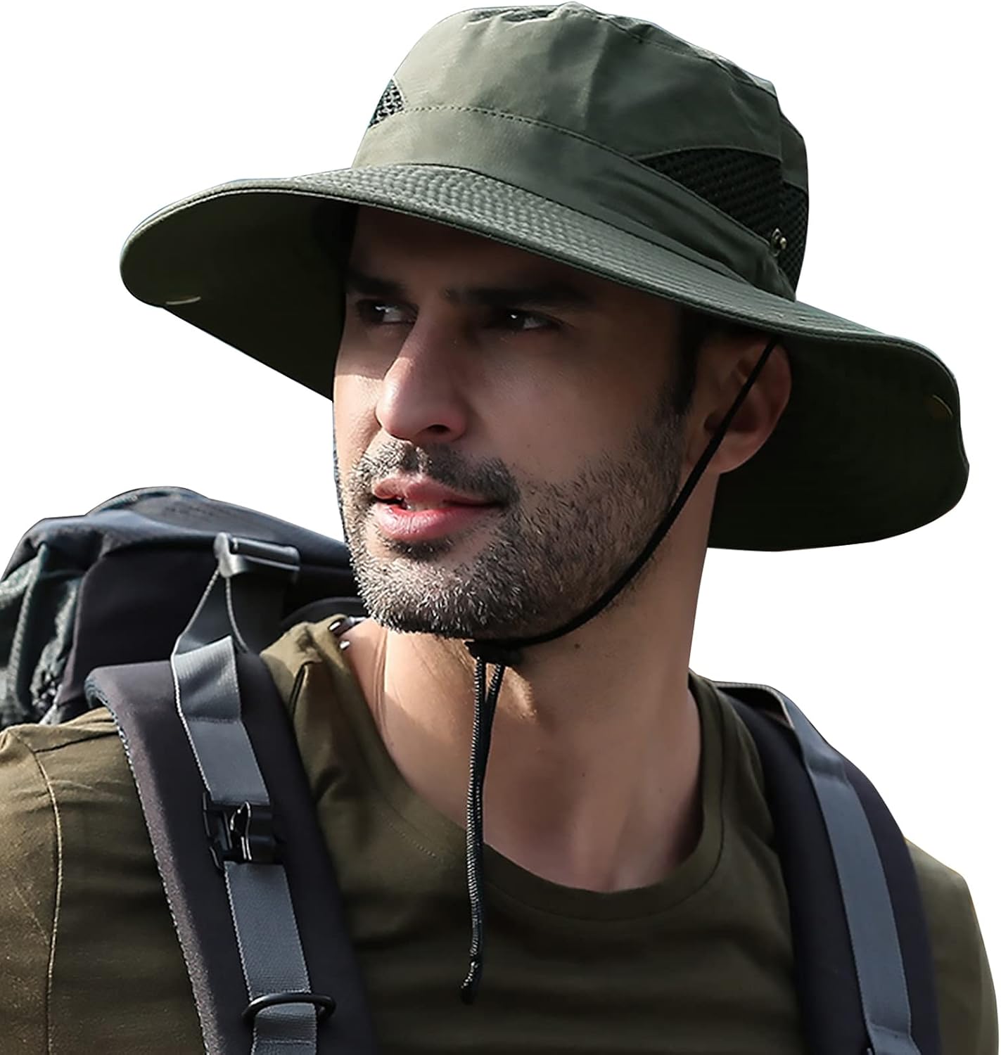 Sun Hats for Men Women UPF 50+ Wide Brim Bucket Hat Waterproof Packable Cowboy Hat for Fishing Beach Safari Gardening Golf