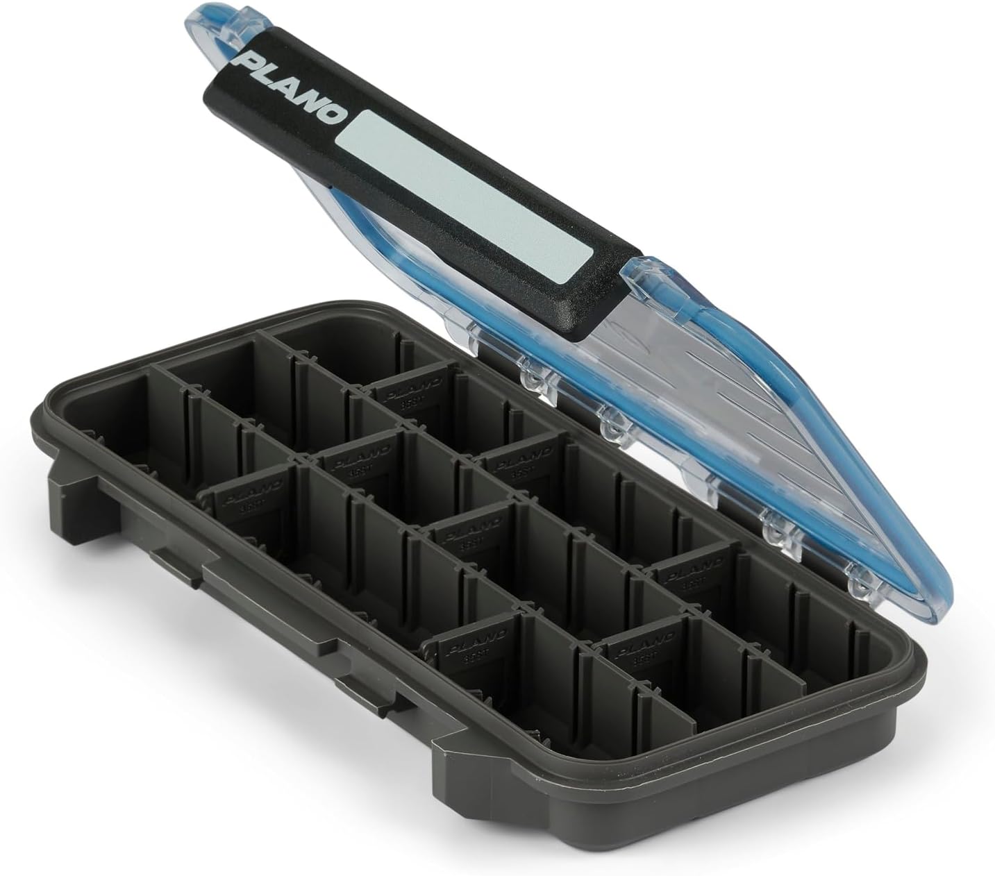 Plano StowAway 3500 Waterproof Stow Tackle Box, IPX7 Waterproof Rating, with Rustricor, Single Latch Design, Transparent DuraView Lid, Stackable Storage for Fishing Bait, Lures and Gear