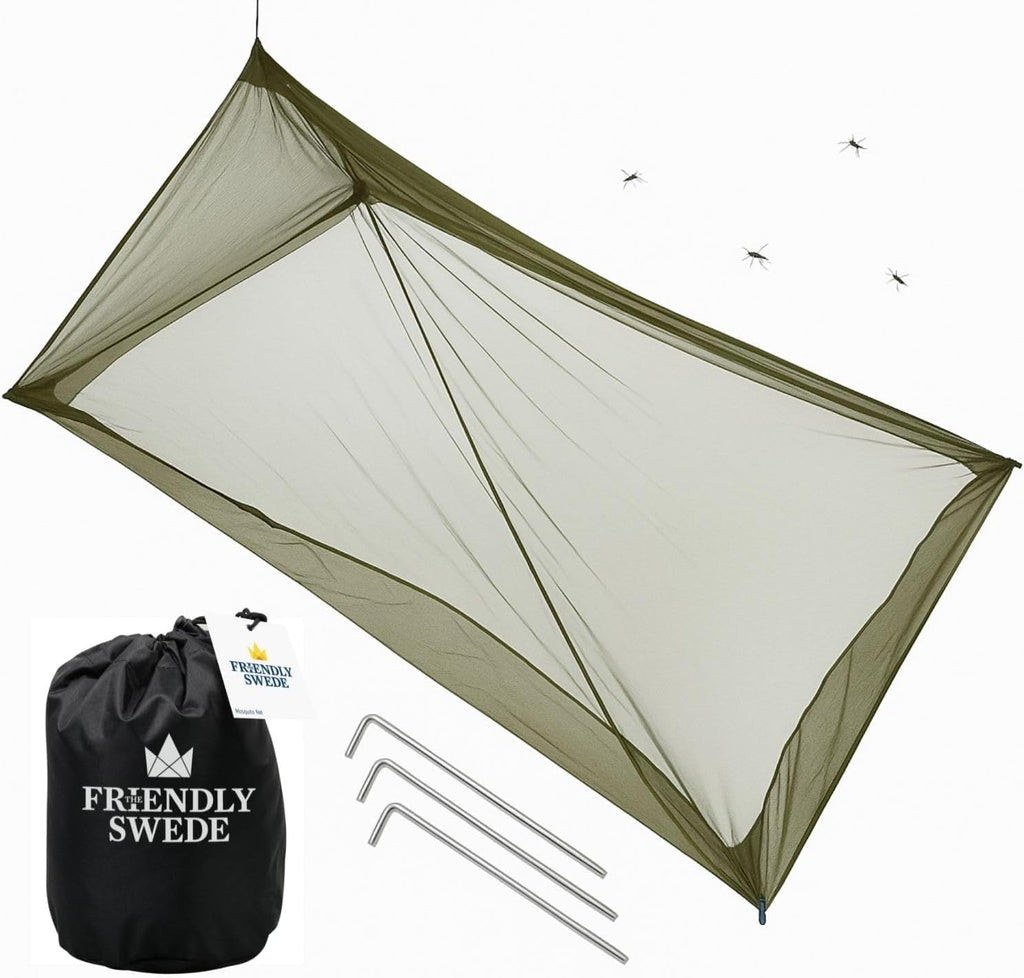 The Friendly Swede Outdoor Mosquito Net, Bug Net with Stuff Sack