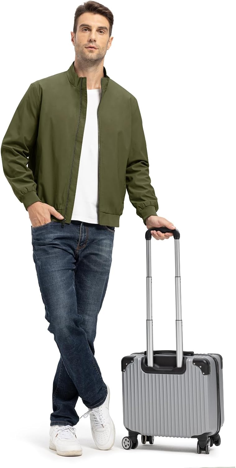 TBMPOY Men's Lightweight Jackets Casual Windbreaker Stylish Light Fall Spring Golf Work Dress Business