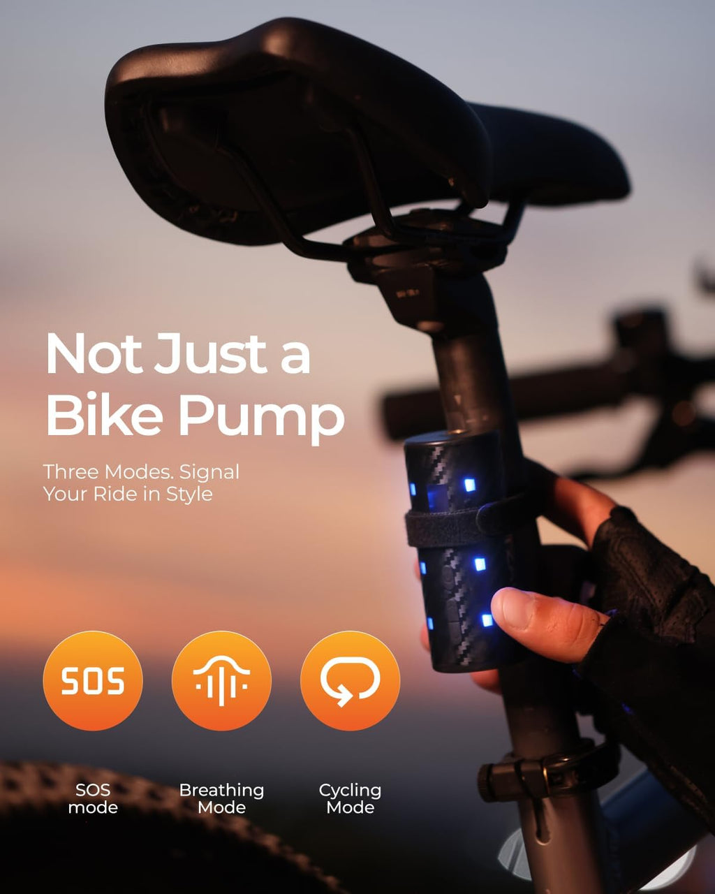 Jet Mini Bike Pump, 20S Fast Inflate Electric Bicycle Pump, 130 PSI Portable Bike Air Pump with Gauge, Presta & Schrader Valve for Road Bike, Motorcycle, Sports Ball