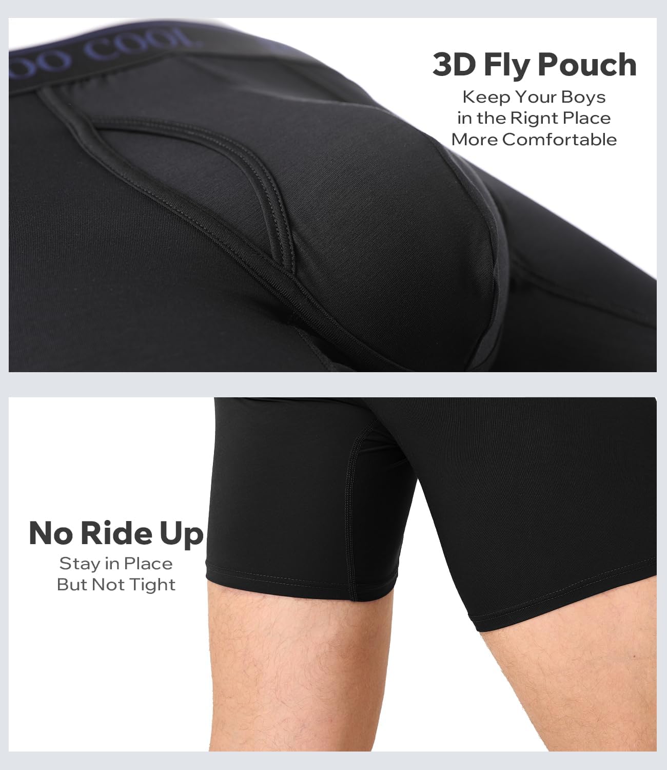 BAMBOO COOL Men's Boxer Briefs Ultra Breathable Underwear Multipack