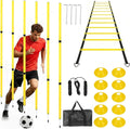 Soccer Agility Training Equipment, 6 Adjustable Soccer Training Agility Poles, 1 Speed Agility Ladder,10 Soccer Agility Cones for Training, 1 Jump Rope + Storage Bag for Youth Soccer Drills