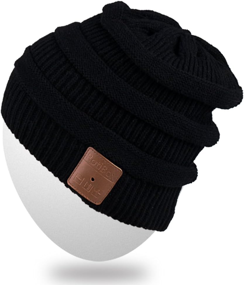 Rotibox Bluetooth Beanie Hat with Headphones for Outdoor Sports Xmas Gifts
