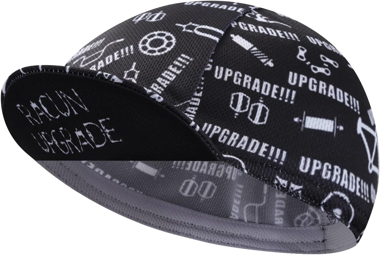 Black Cycling Cap - Polyester Funny Cycling Hat-Under Helmet - Cycling Helmet Liner Breathable&Sweat Uptake