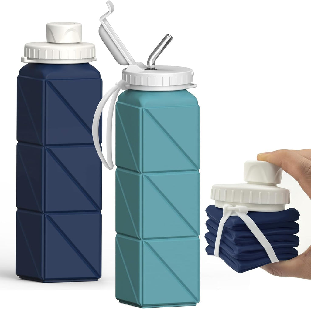 BEAUTAIL Collapsible Water Bottles 21oz/610mL, Silicone Travel Water Bottle