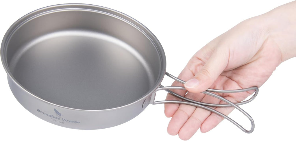 iBasingo Titanium Camping Cookware Ultralight Backpacking Pot Pan Set