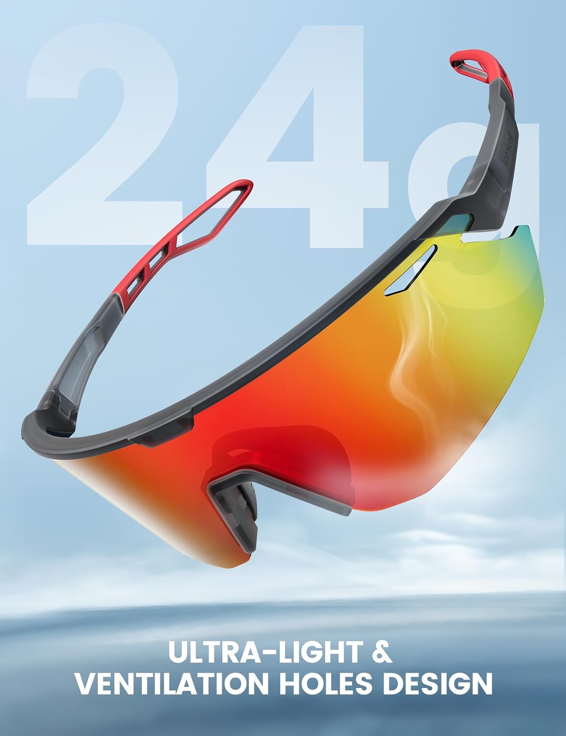 Lamicall 24g Polarized Sports Sunglasses for Men Women - UV400 Protection Sun Glasses for Baseball Running Cycling Fishing
