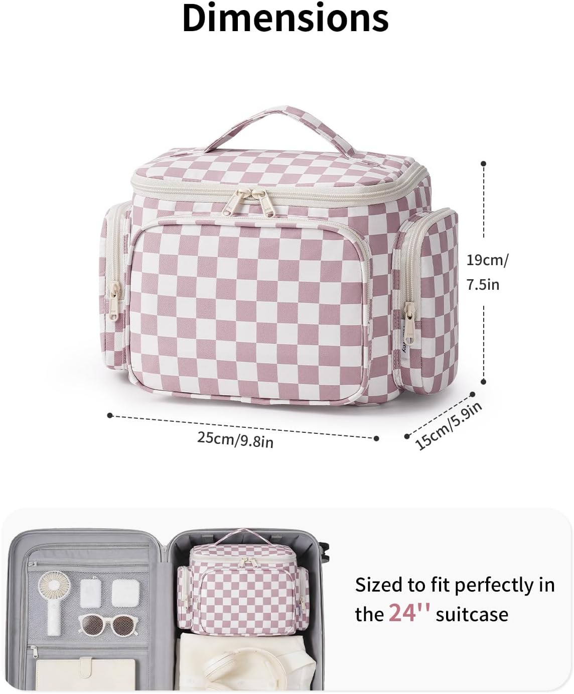 Narwey Hanging Travel Toiletry Bag for Women, Large Makeup Cosmetic Bag