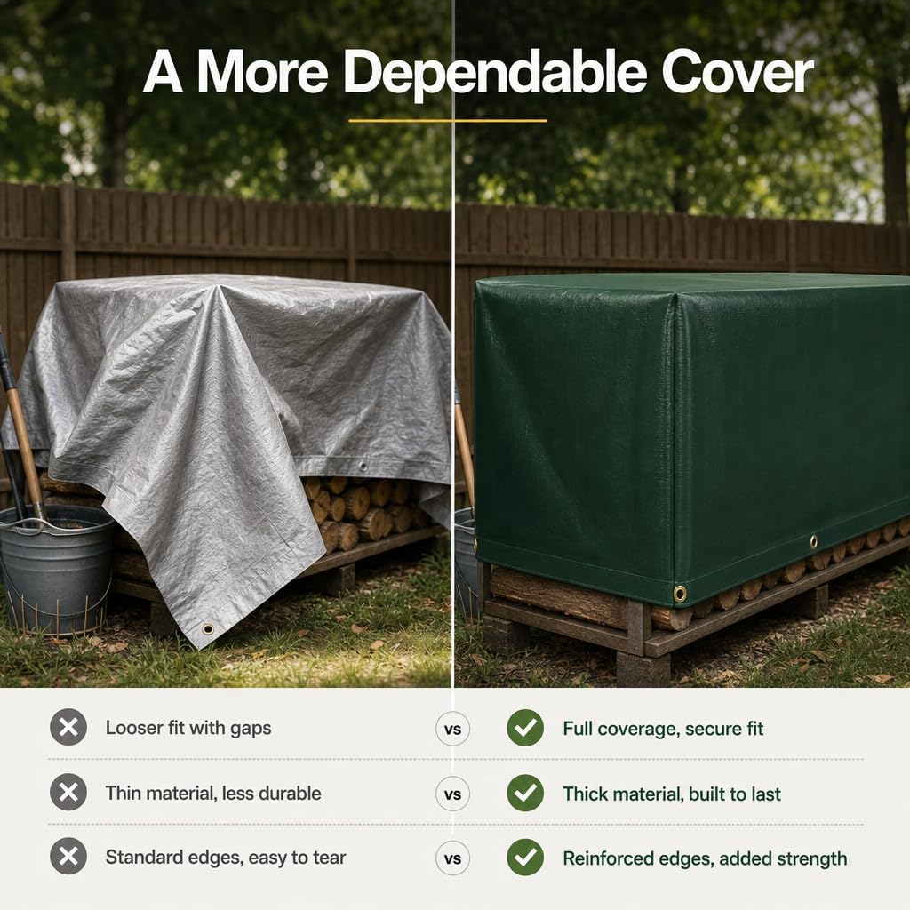Heavy Duty Waterproof Tarp 12x16 ft, 12 Mil Thick Polyethylene