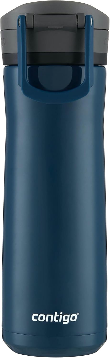 Contigo Jackson Chill 2.0, Vacuum-Insulated Stainless Steel Water Bottle with Secure Lid, Leak-Proof Travel Friendly, 20oz Capacity, Blueberry Color, Keeps Drinks Cold for 12 Hours