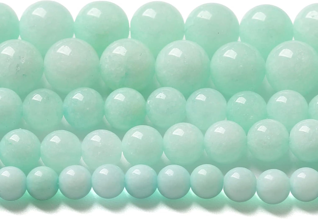 75PCS 10MM Natural Stone Amazonite Chalcedony Loose Beads for Jewelry Making DIY Bracelet Necklace 2 Strands