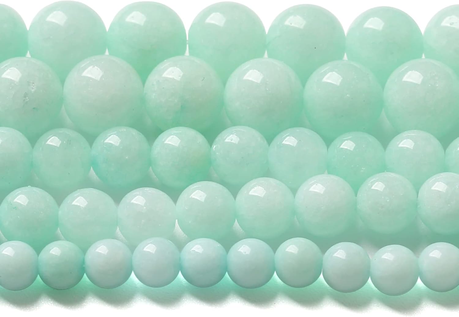 75PCS 10MM Natural Stone Amazonite Chalcedony Loose Beads for Jewelry Making DIY Bracelet Necklace 2 Strands
