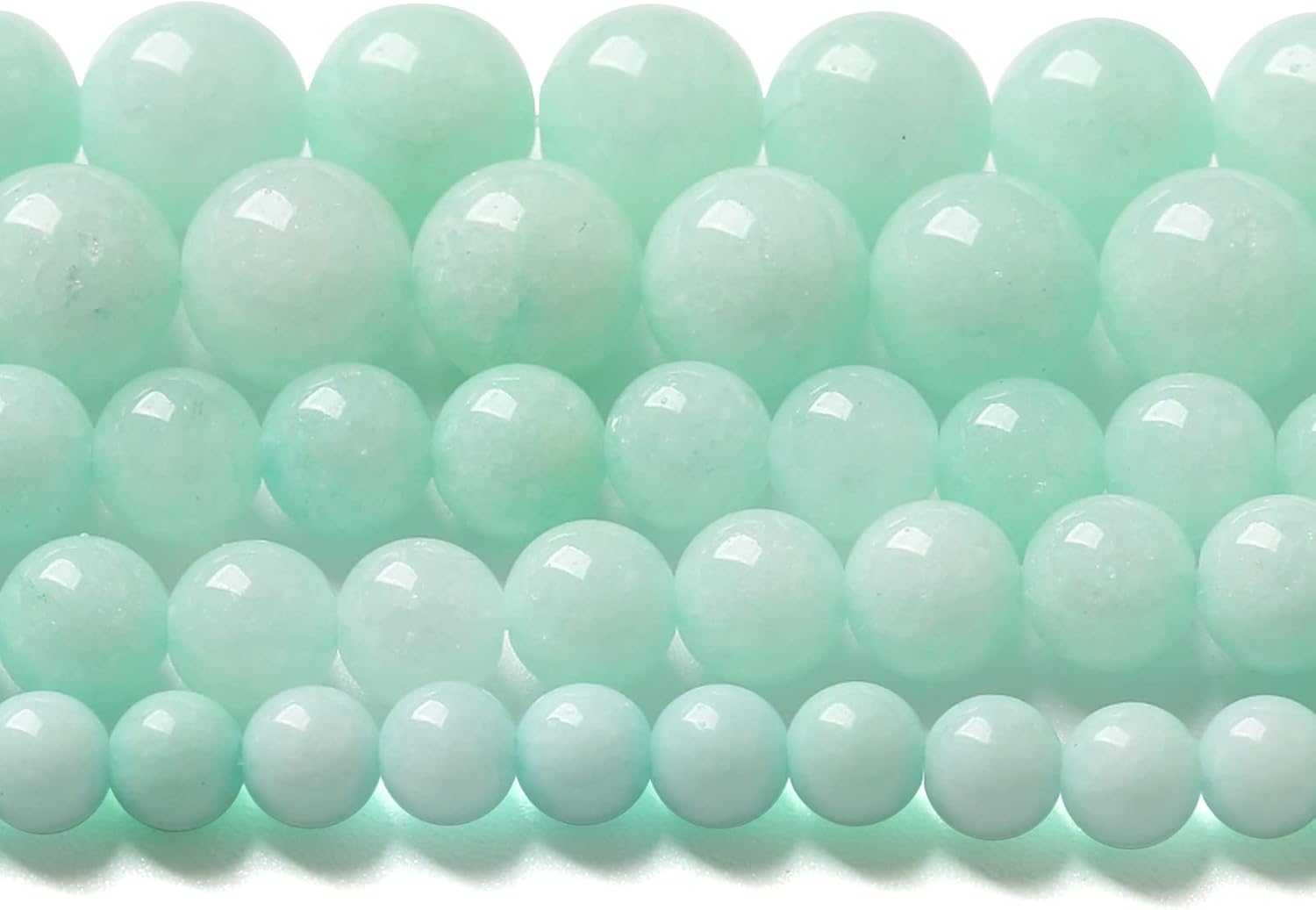 160PCS 4MM Natural Stone Amazonite Chalcedony Loose Beads for Jewelry Making DIY Bracelet Necklace 2 Strands