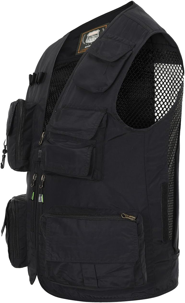 Hbufnha Outdoor Fishing Hunting Vest Multi Pockets Work Cargo Jacket