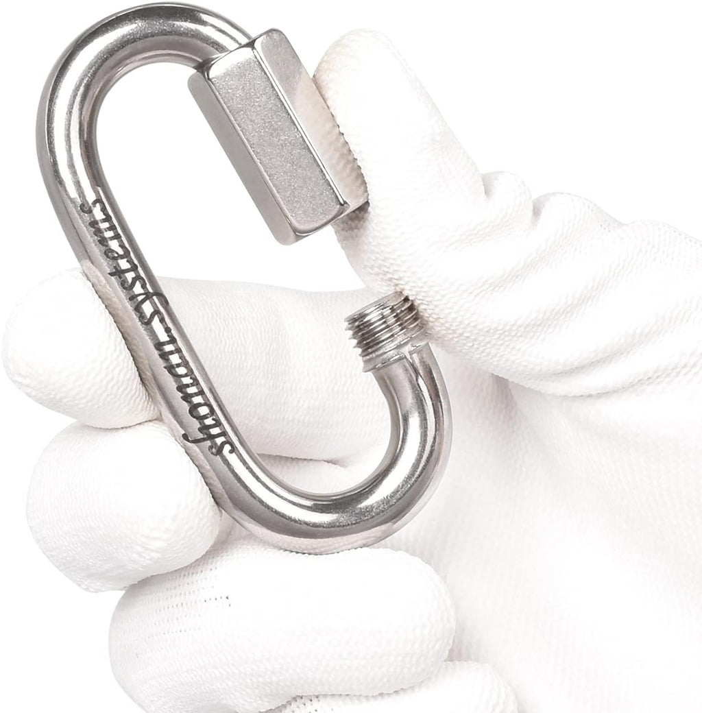 SHONAN Heavy Duty Marine Chain Quick Links, Stainless Steel Chain Connectors, Corrosion Resistant Locking Carabiners