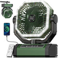 Allsion Camping Fan - 24000mAh Portable Fan, Rechargeable Fan with Light & Remote, Battery Powered Fan 4 Speed Strong Airflow, Desk/Camping/Outdoor/Gym Fan for Office Travel Treadmill Camping Gear