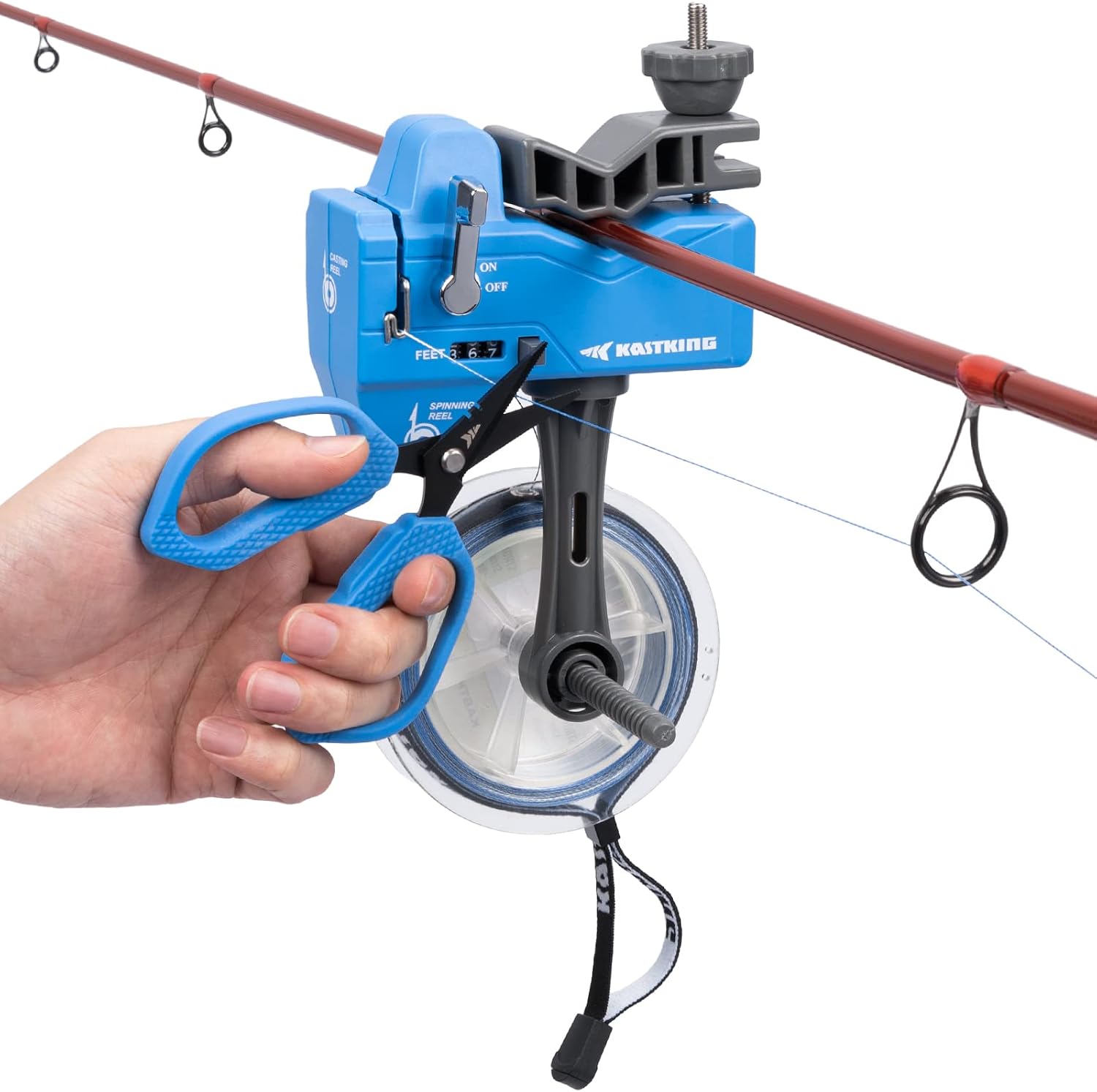 KastKing Kalibrate Fishing Line Spooler, Line Counter & 5" Braid Scissors