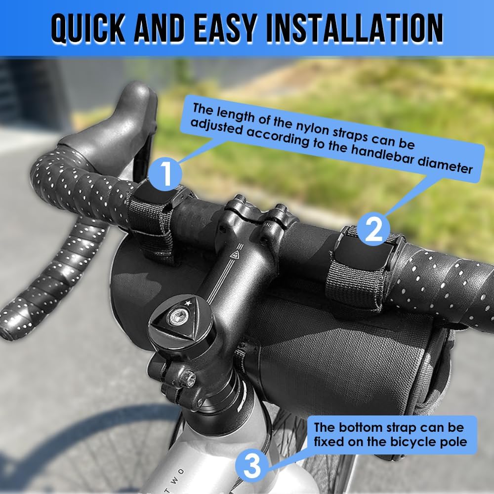 WOTOW Bike Handlebar Bag Waterproof - Bicycle Front Pouch, 2.7L