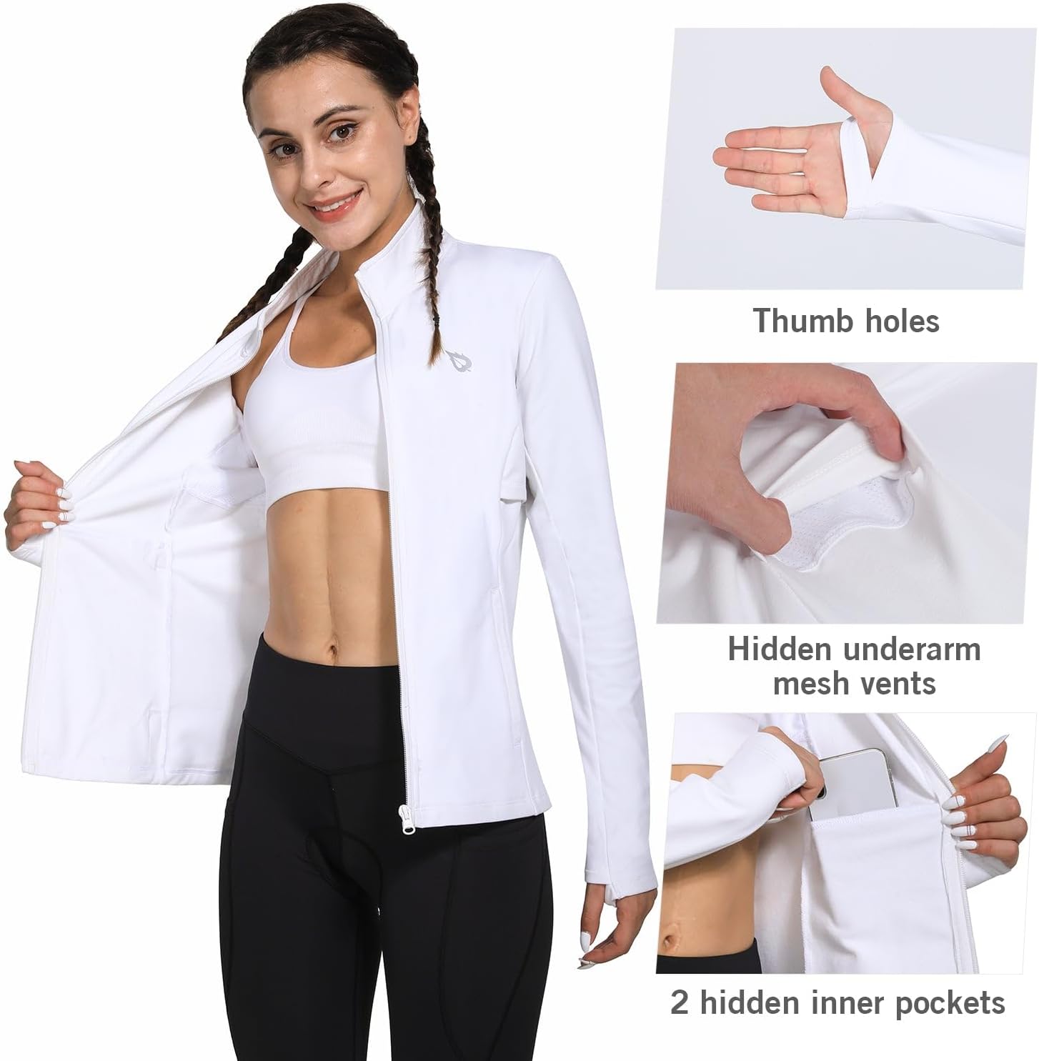 baleaf Women's Fleece Running Jacket Winter Gear Water Resistant Cycling