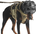 Zhongren Dog Helmet with Goggles - 2in1 Doggy Sunglasses and Pet Motorcycle Tactical Helmet Set for Medium Large Breed with Ear Holes Adjustable Straps for Outdoor Sport(Black)