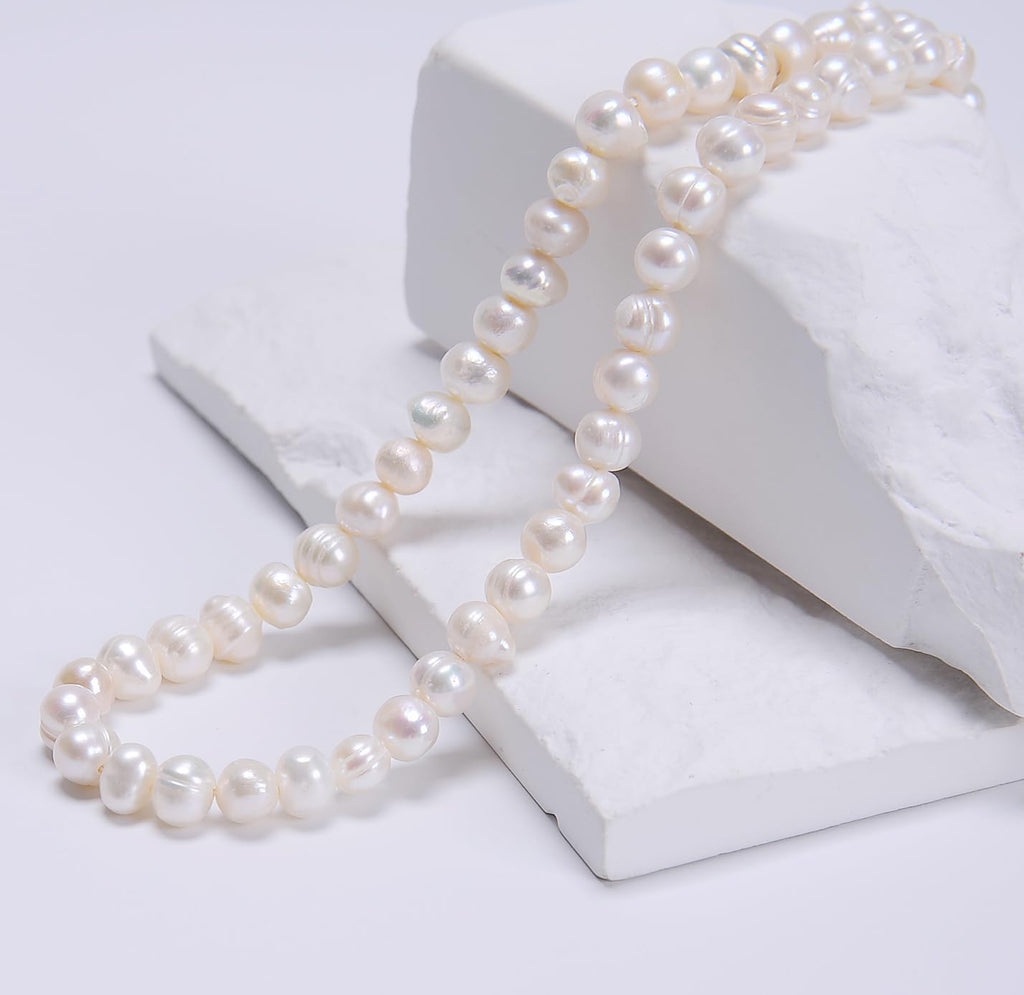 AD Beads Natural Freshwater White Pearl Round Beads 15" 4mm 6mm 8mm 9mm 10mm 11mm 12mm (5.2mm)