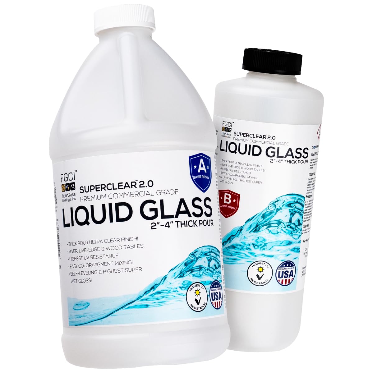 Superclear Deep Pour Epoxy Resin 0.75 Gallon Kit, Clear 2-4" Casting Resin