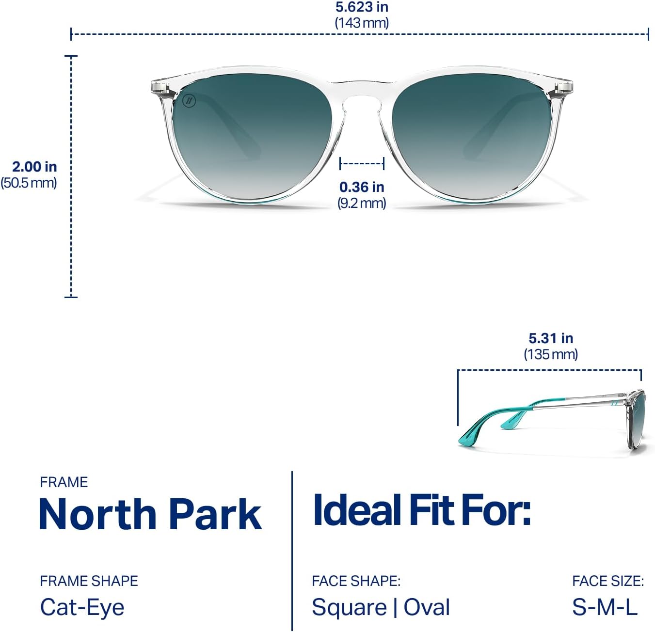 Blenders Eyewear North Park – Polarized Sunglasses – Classic Shape, Mixed Metal Frame – 100% UV Protection – For Men & Women