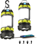 Consciot 2 Pack LED Camping Lantern Flashlight Rechargeable, 6 Light Modes