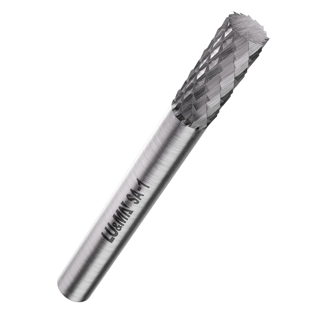 SA-1 Solid Carbide Burr Rotary File Cylindrical Shape Double Cut for Die Grinder,widely Used for metalwork, Tool Making, Engineering, Wood Carving by LU&MN