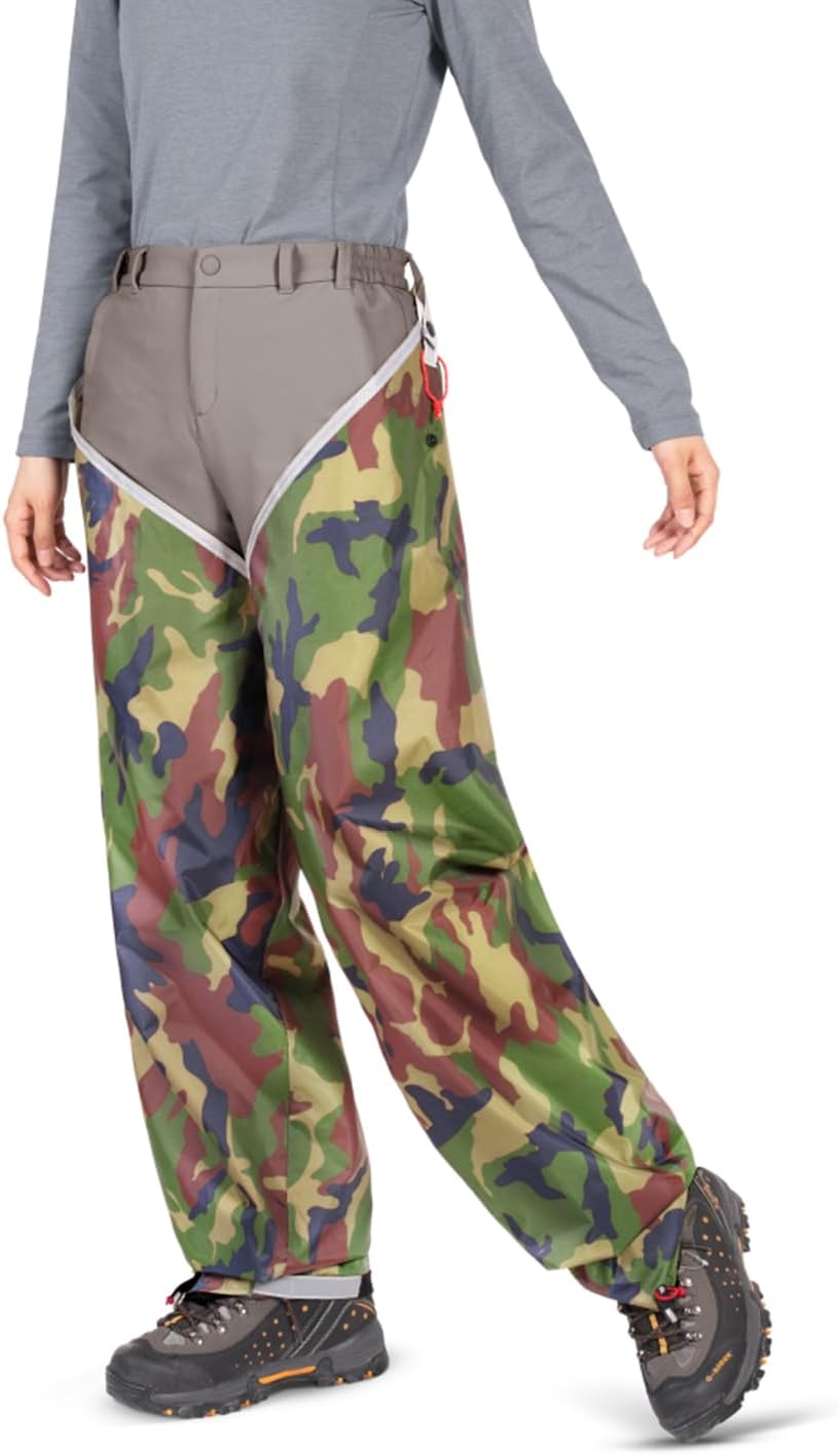 2000mm Waterproof Full Leg Gaiters, Protection for Ankle to Thigh Chaps,ltra-Lightweight Rain Pants