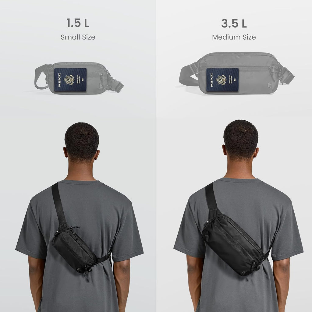 tomtoc 1.5L Sling Bag with RFID Blocking Crossbody Chest Pack for Men Women