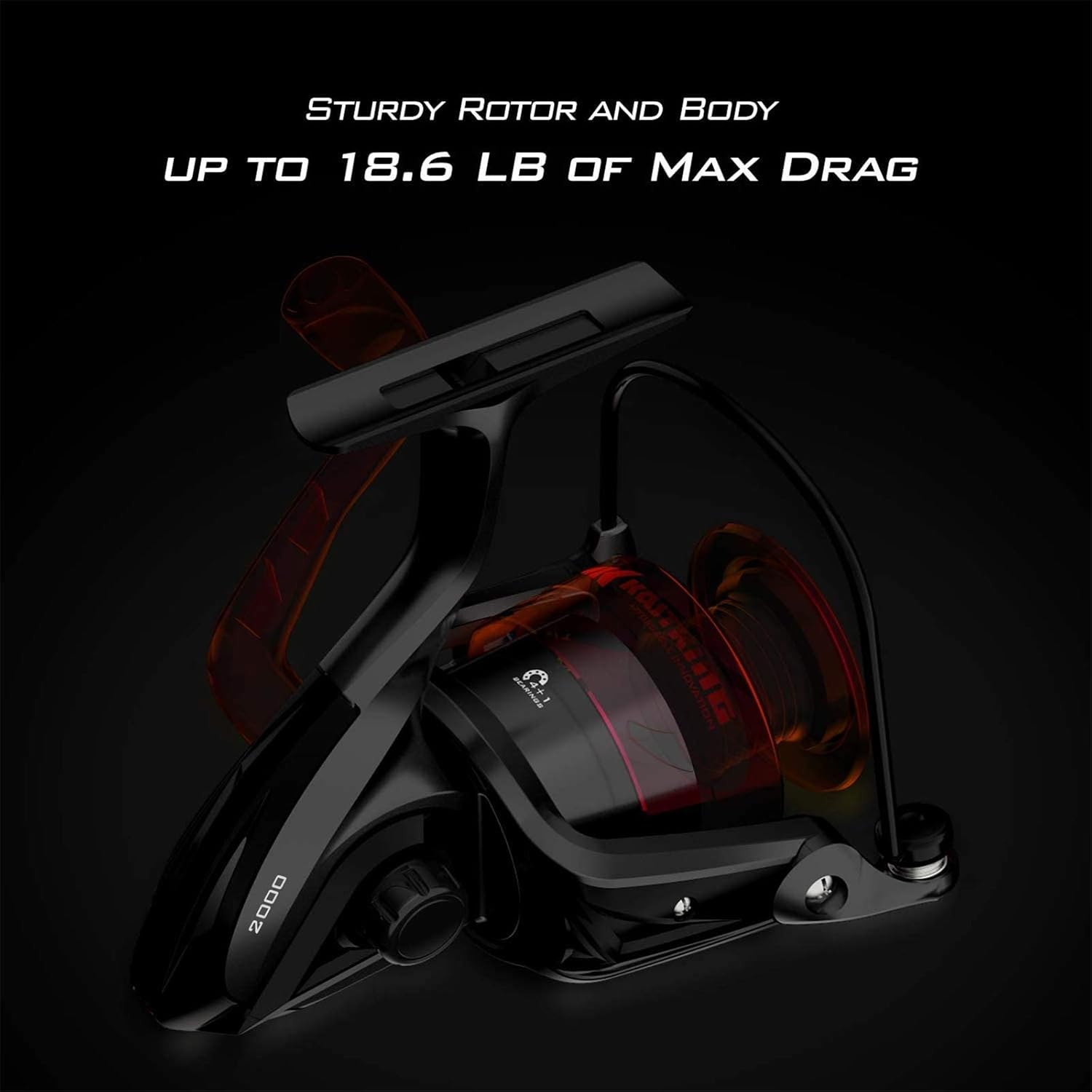 KastKing Brutus Spinning Fishing Reels, 5.2:1 Gear Ratio,Lightweight