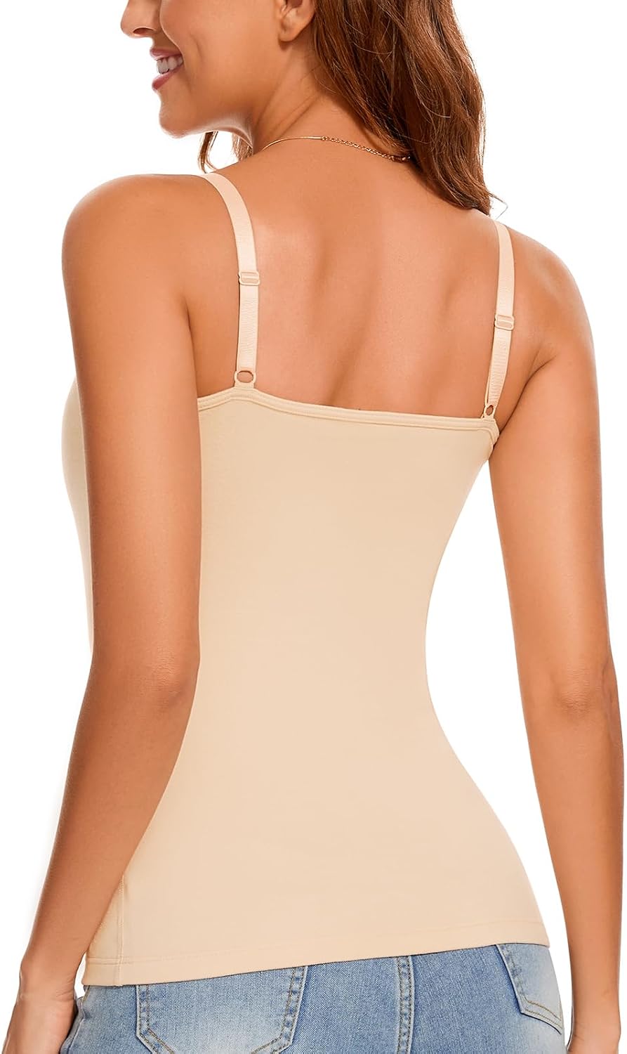 WOWENY Thermal Tank Tops for Women Adjustable Straps Warm Base Layer Shirt