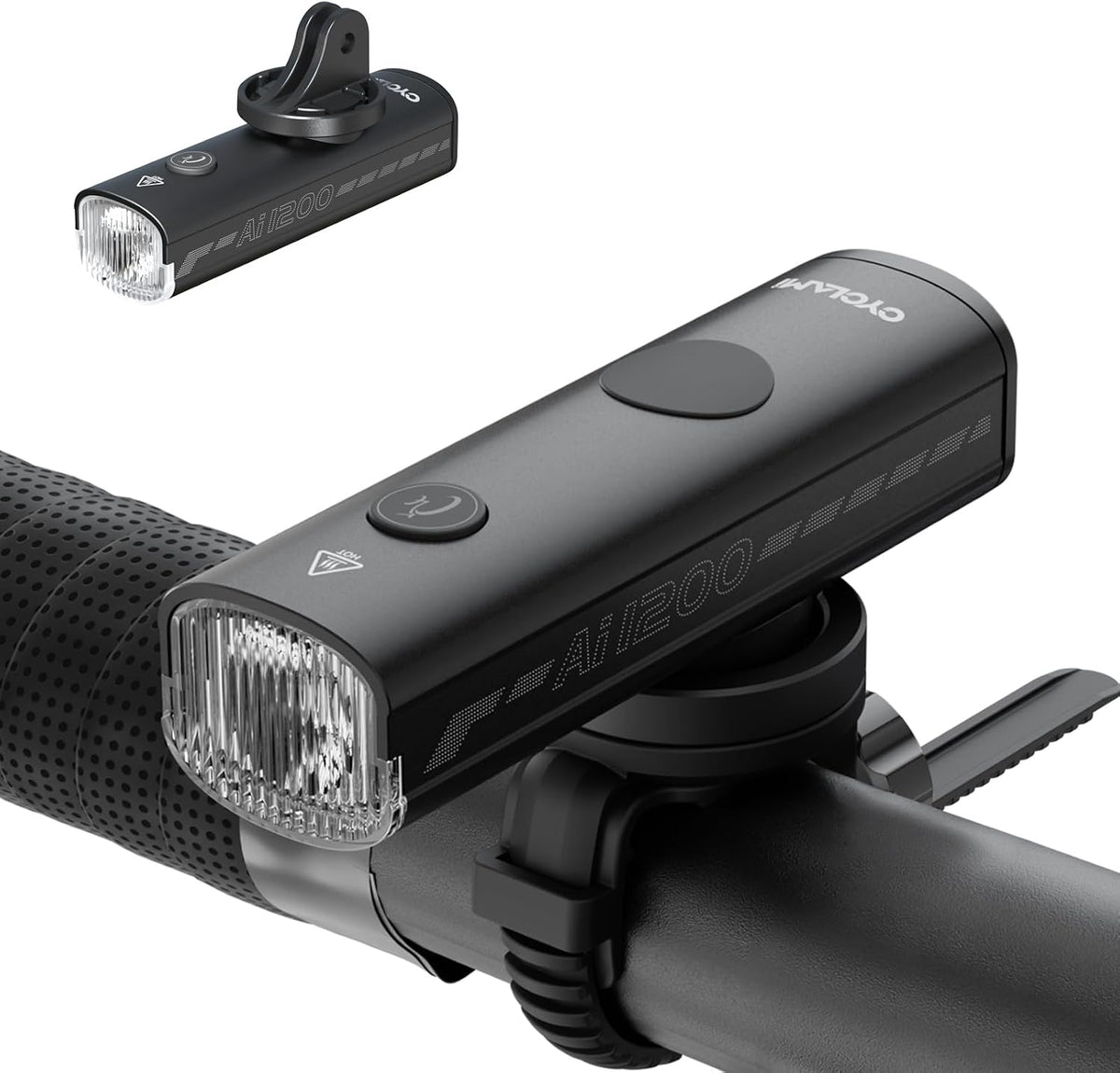 Bike Lights for Night Riding 1200 Lumen Compatible with Garmin/GoPro Mount Bright Bike Headlight 2500mAh Rechargeable Waterproof Aluminum Alloy Anti-Dazzling Bike Front Light for Commuter Cyclists