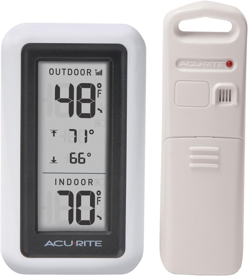 AcuRite 01136M Wireless Thermometer with Indoor/Outdoor Temperature and Humidity, White
