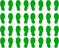VWAQ Shoe Print Footprint Vinyl Decals - Peel and Stick Floor or Wall Stickers - 32 PCS (Green)