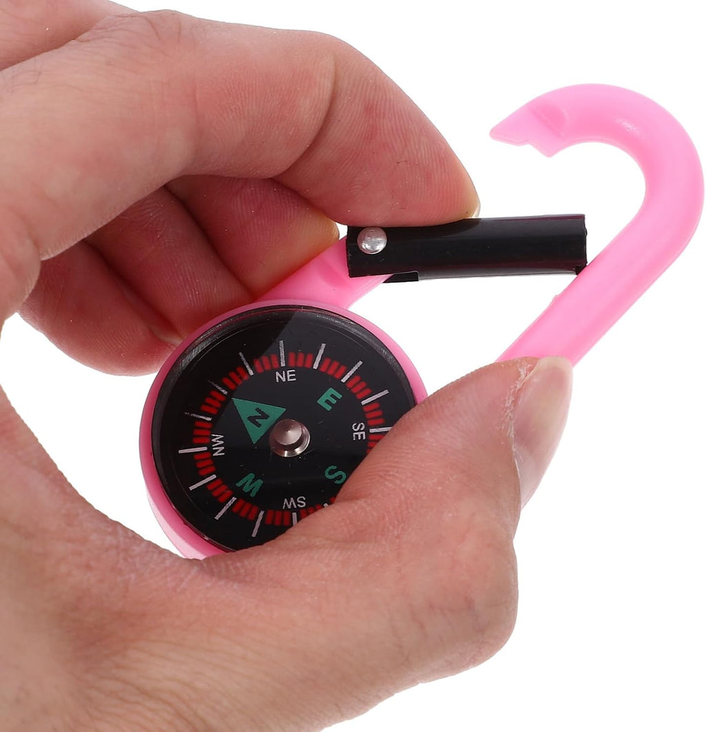 TOYANDONA 10 Pack Mini Pocket Compass with Carabiner Clip Hiking Compass for Camping Survival Outdoor Hiking Gear Keychain 2.55 X 1.14 X 0.39 in