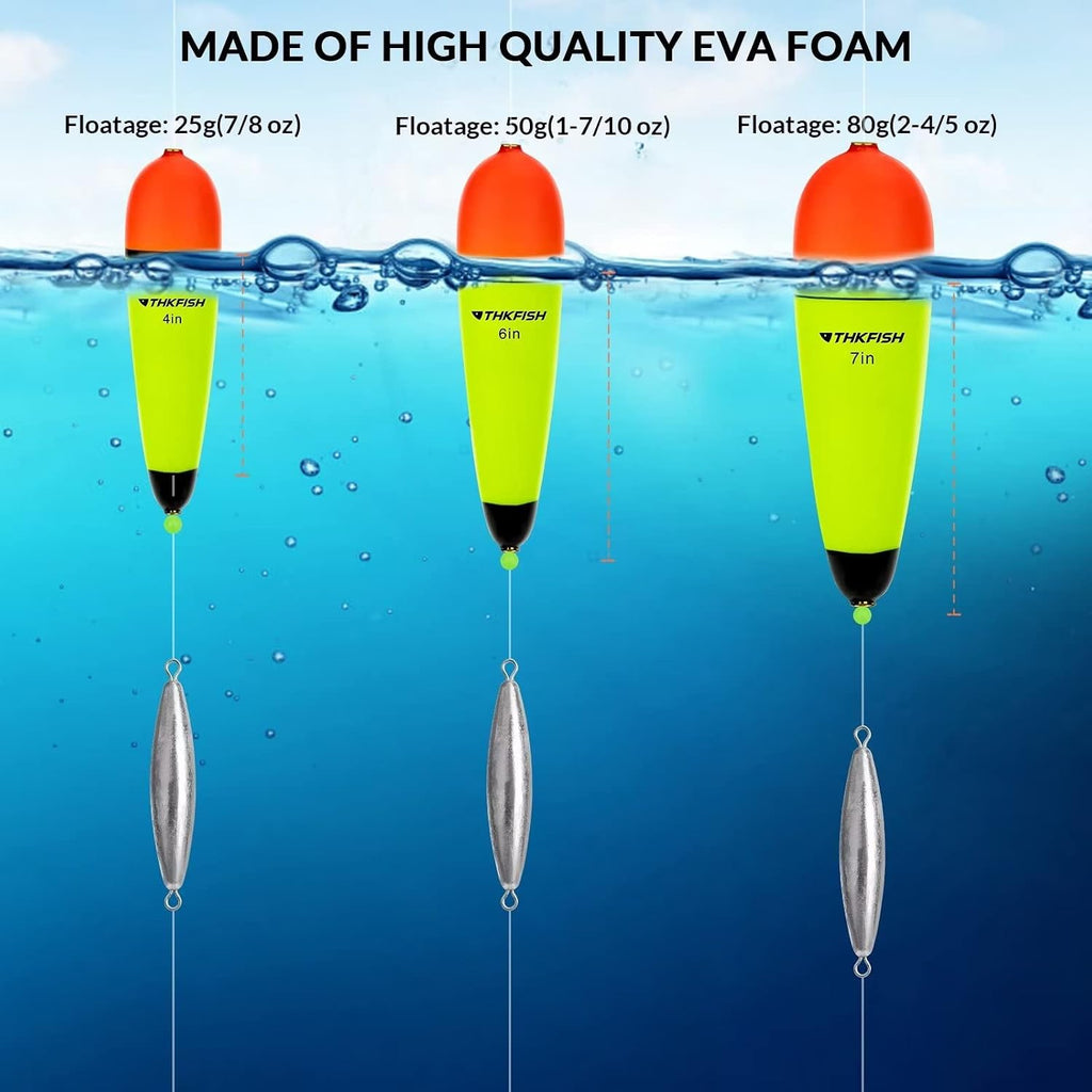 THKFISH Slip Bobbers Floats EVA-Slider-Bobbers Slip Corks