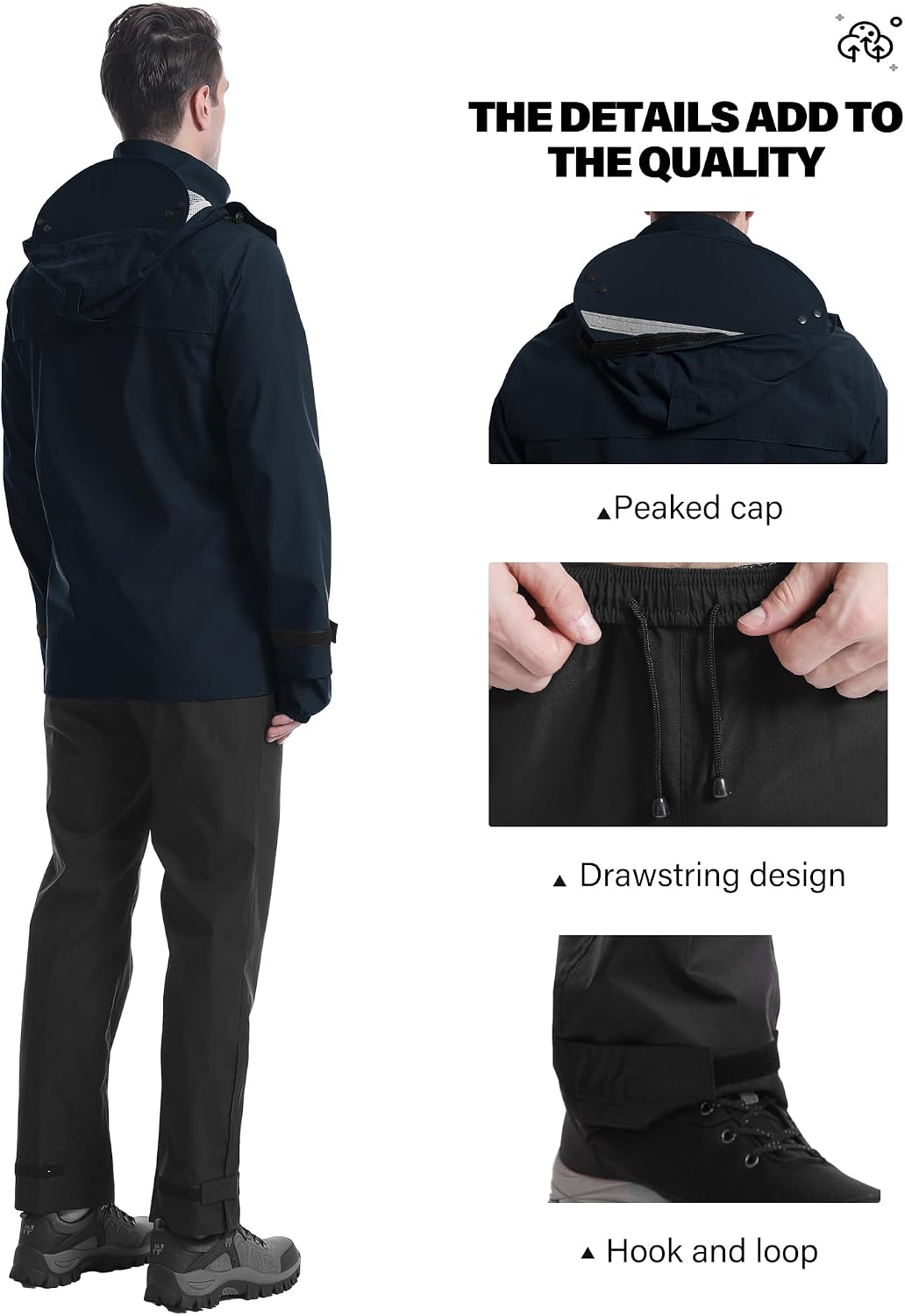 iCreek Rain Suit Waterproof Breathable Lightweight 2-Piece Rain Gear Unisex