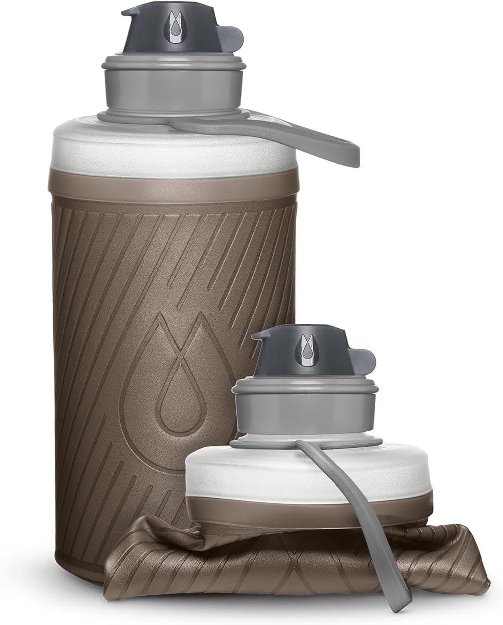 HydraPak Flux Collapsible Backpacking Water Bottle (1.5L, Mammoth Grey)