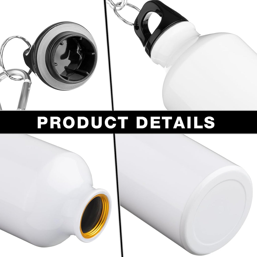 24 Pcs Aluminum Water Bottle 17oz Aluminum Reusable Bottles with Clips Sports Lightweight Water Multipack Easy Carry Leakproof Travel for Gym Hiking Cycling Sports Outdoor(White)